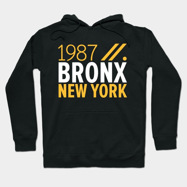 Bronx NY Birth Year Collection - Represent Your Roots 1987 in Style Hoodie by Boogosh